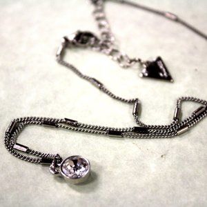 Guess Silver Necklace with Single Gem